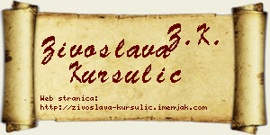 Živoslava Kursulić vizit kartica